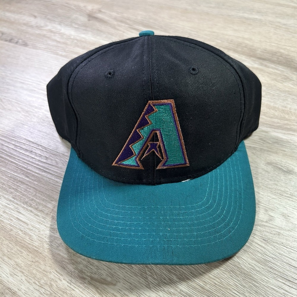 VTG Arizona Diamondbacks Snapback Hat MLB Baseball Logo 7 Black Green Cap